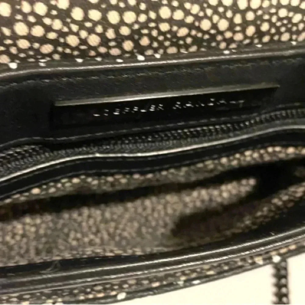 Loeffler Randall multicolors leather/ embossed crossbody handbag